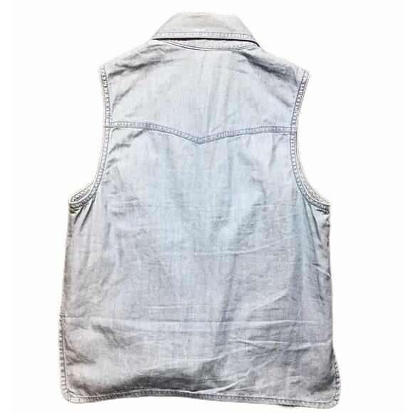 FOREVER 21 Women's Small Silver Tone Studded Chambray Pockets - Picture 2 of 9